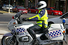 Policeman on motorcycle