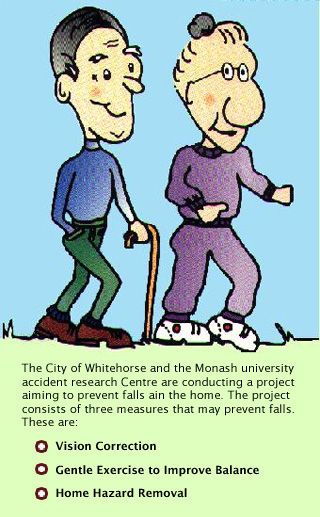 Illustration of two elderly people walking
