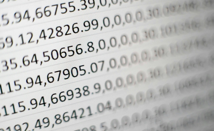 White printing paper with numbers.